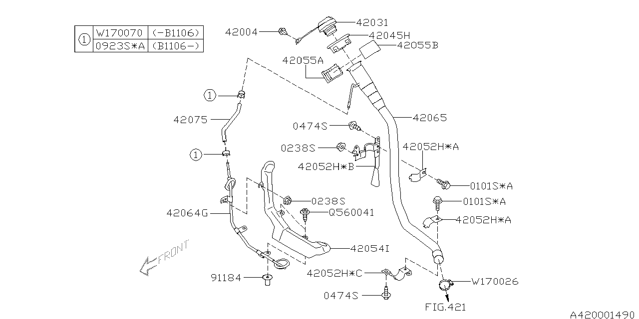 Diagram FUEL PIPING for your 2011 Subaru Outback   