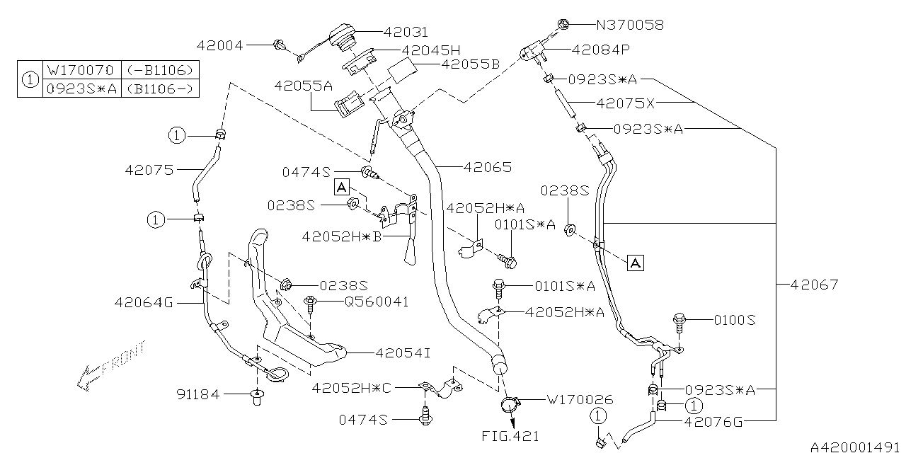 Diagram FUEL PIPING for your Subaru Legacy  