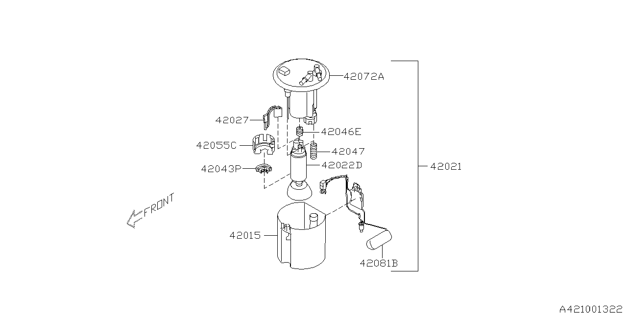 Diagram FUEL TANK for your 2010 Subaru Legacy   