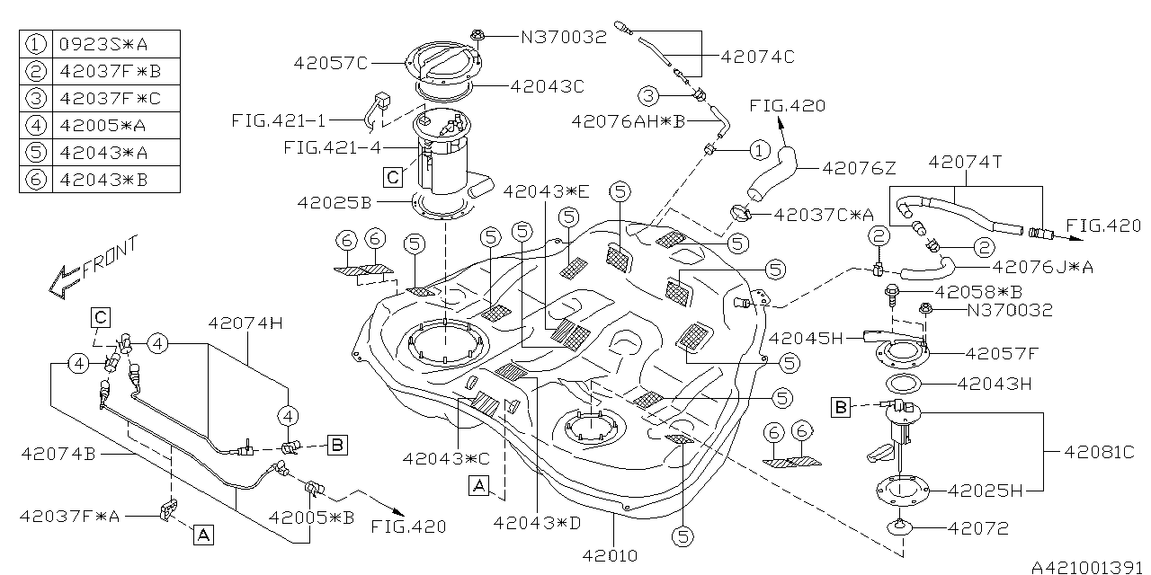 Diagram FUEL TANK for your 2012 Subaru Legacy   