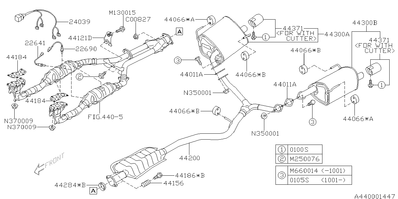 Diagram EXHAUST for your 1998 Subaru Legacy   