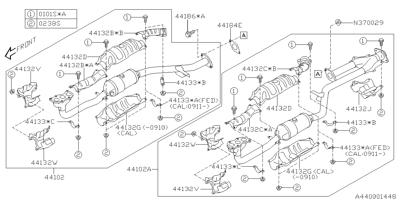 Diagram EXHAUST for your 2018 Subaru Legacy  Premium w/EyeSight SEDAN 