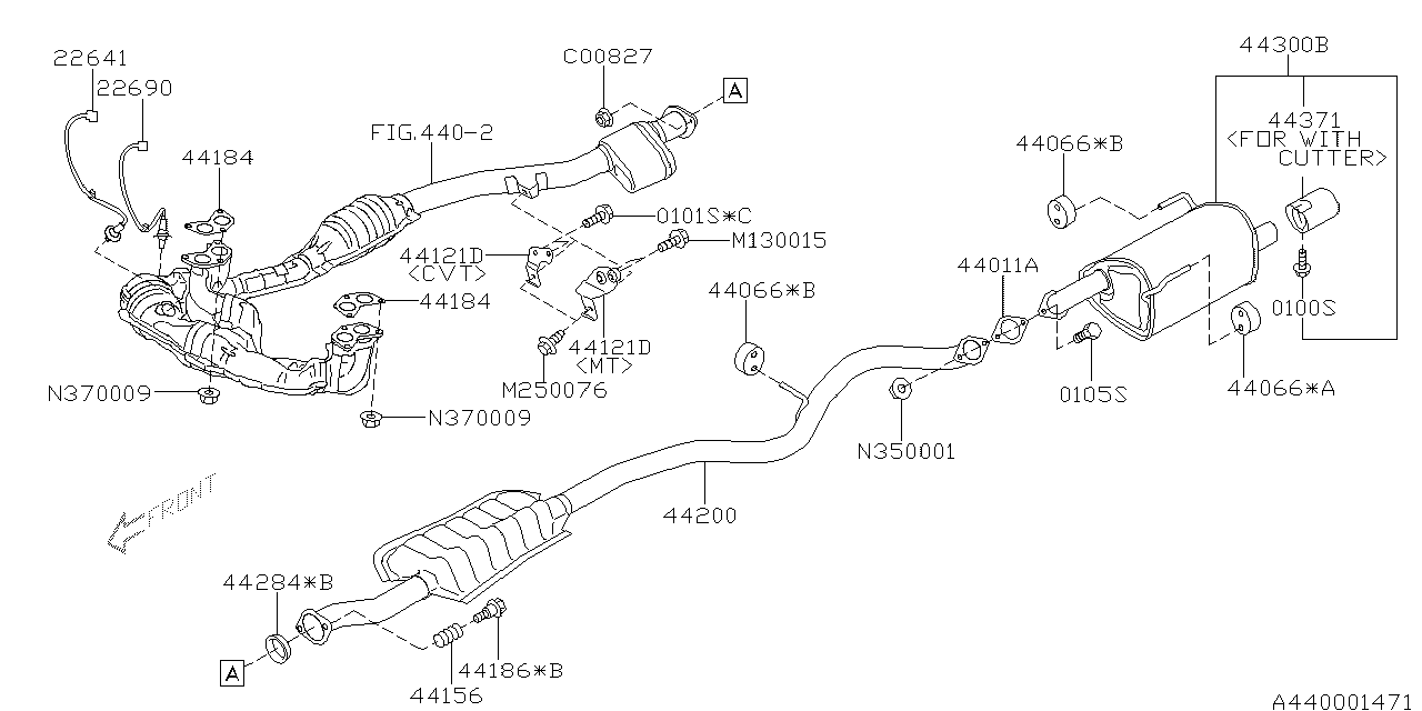 Diagram EXHAUST for your 2010 Subaru Legacy   