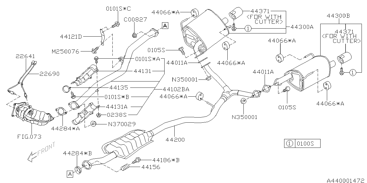 Diagram EXHAUST for your 2012 Subaru STI   