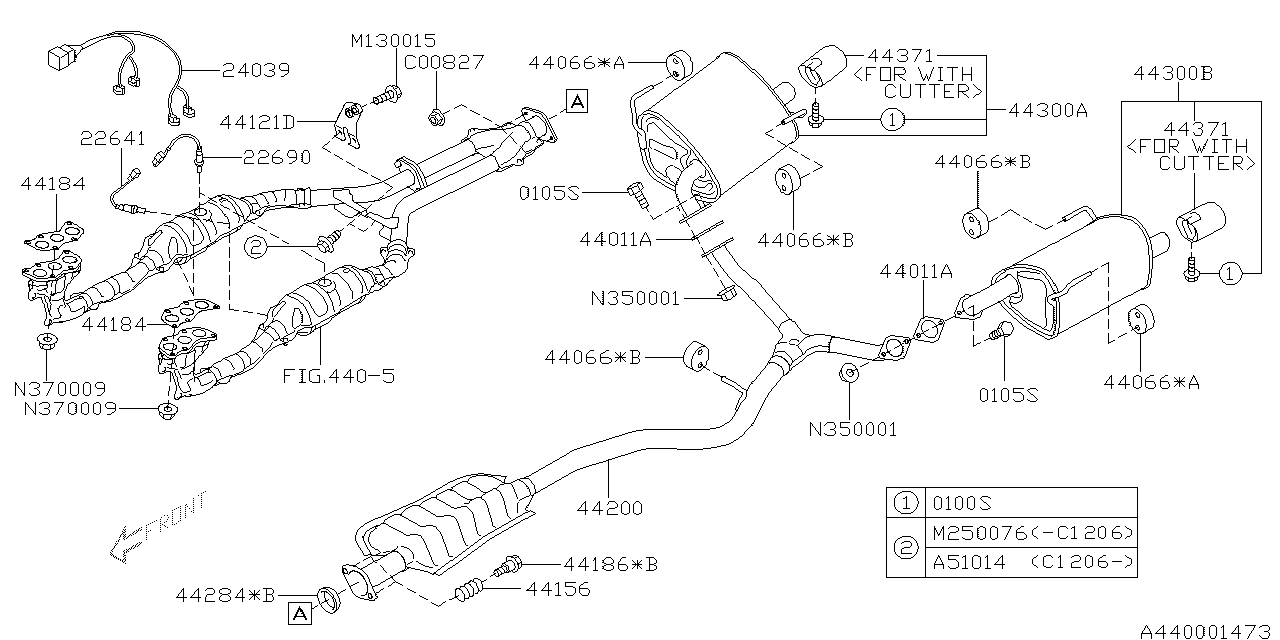 Diagram EXHAUST for your 2010 Subaru Legacy   