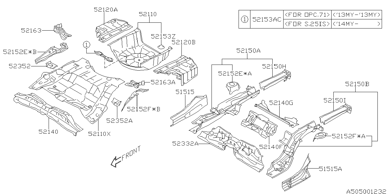 Diagram BODY PANEL for your 2024 Subaru Legacy   