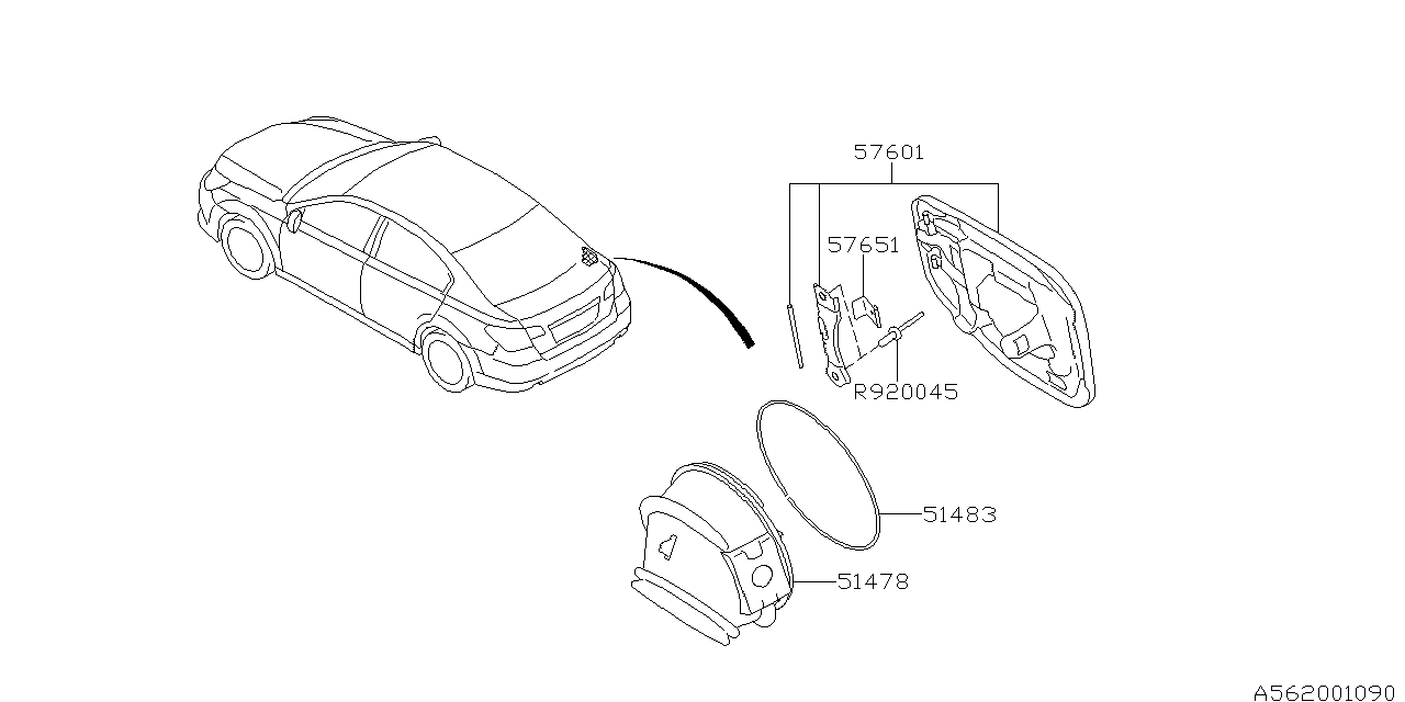 Diagram TRUNK & FUEL PARTS for your 2025 Subaru Forester   