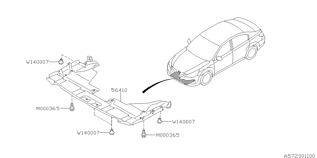 Diagram UNDER COVER & EXHAUST COVER for your 2010 Subaru Legacy  GT Limited Sedan 