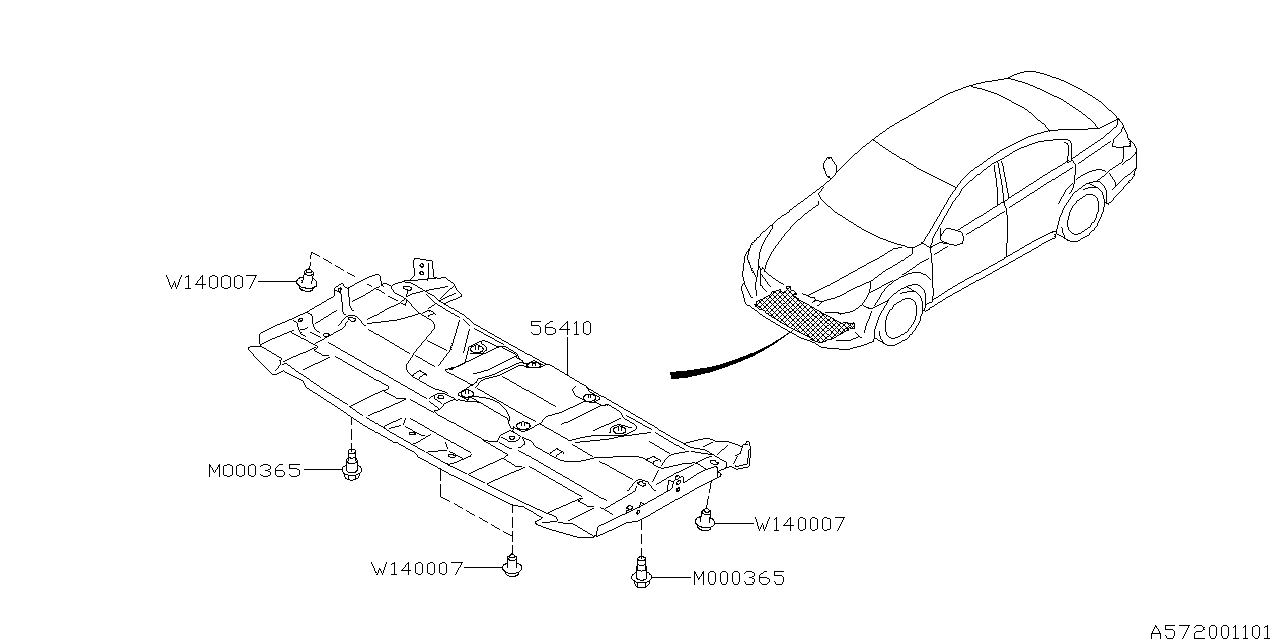 Diagram UNDER COVER & EXHAUST COVER for your 2011 Subaru Legacy   