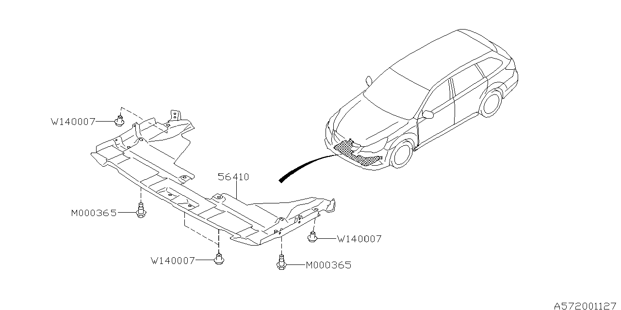 Diagram UNDER COVER & EXHAUST COVER for your 2008 Subaru STI   