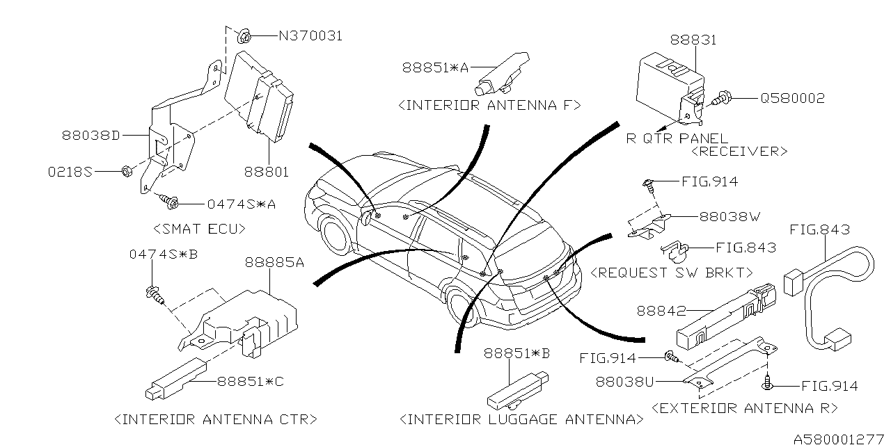 Diagram KEY KIT & KEY LOCK for your 2008 Subaru WRX   