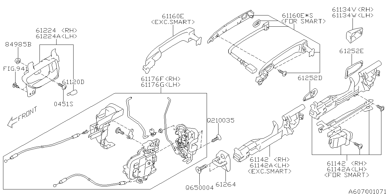 Diagram DOOR PARTS (LATCH & HANDLE) for your 2023 Subaru WRX Base  