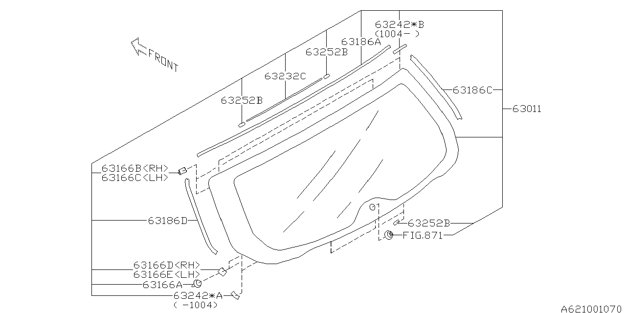 Diagram BACK DOOR GLASS for your 2019 Subaru Forester   