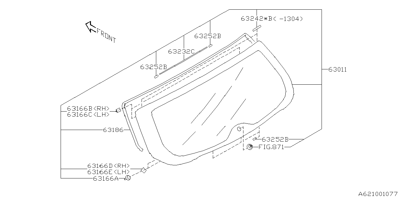 Diagram BACK DOOR GLASS for your 2019 Subaru Forester   