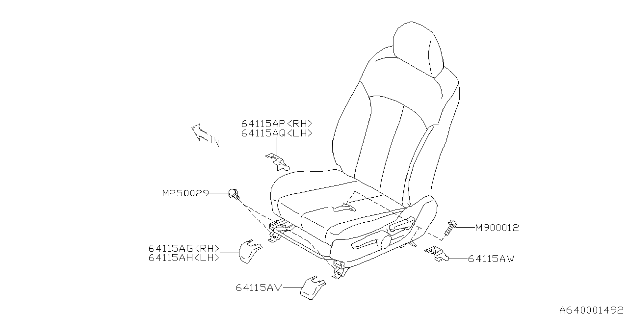 Diagram FRONT SEAT for your 2014 Subaru Legacy  Premium w/EyeSight SEDAN 