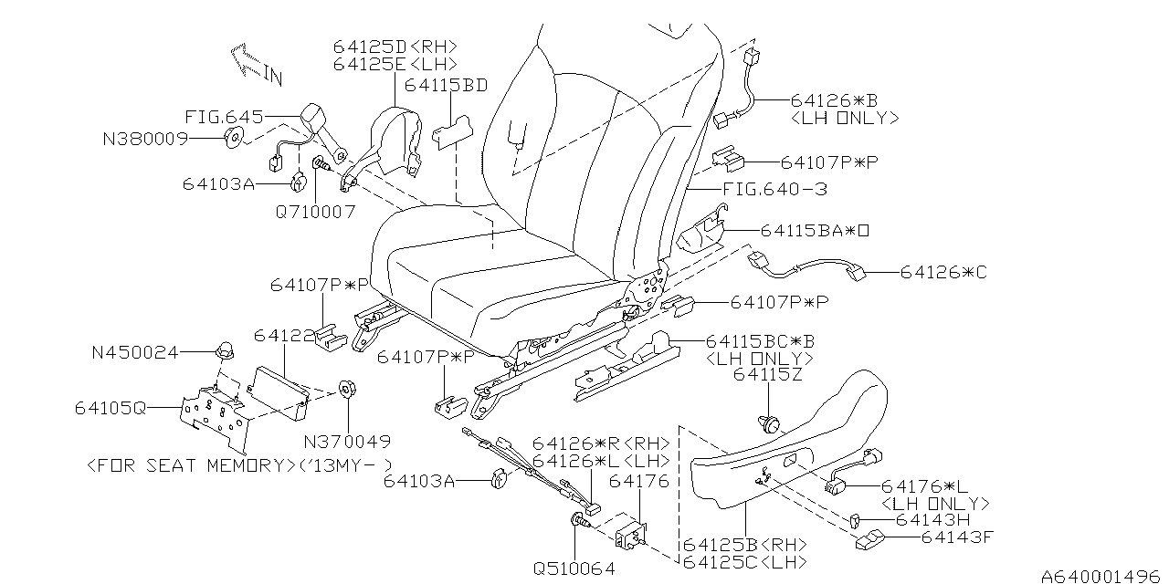 Diagram FRONT SEAT for your Subaru Outback  R Touring w/EyeSight