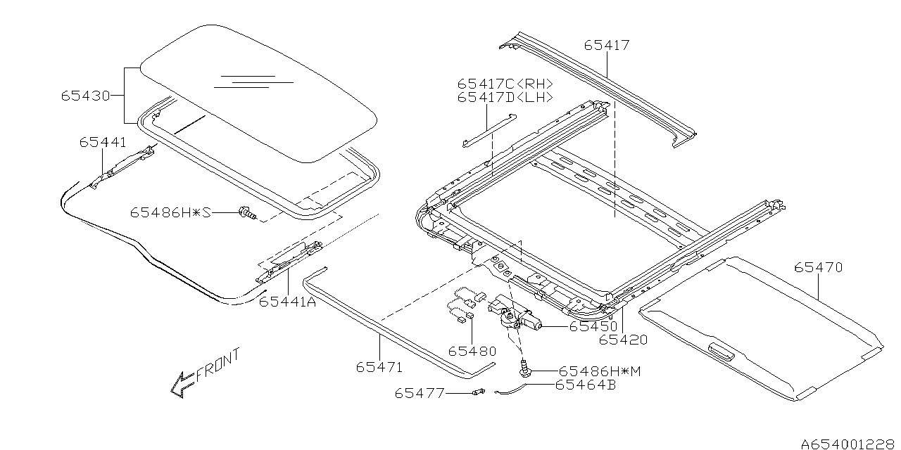 Diagram SUN ROOF for your 2011 Subaru Legacy  Sedan 