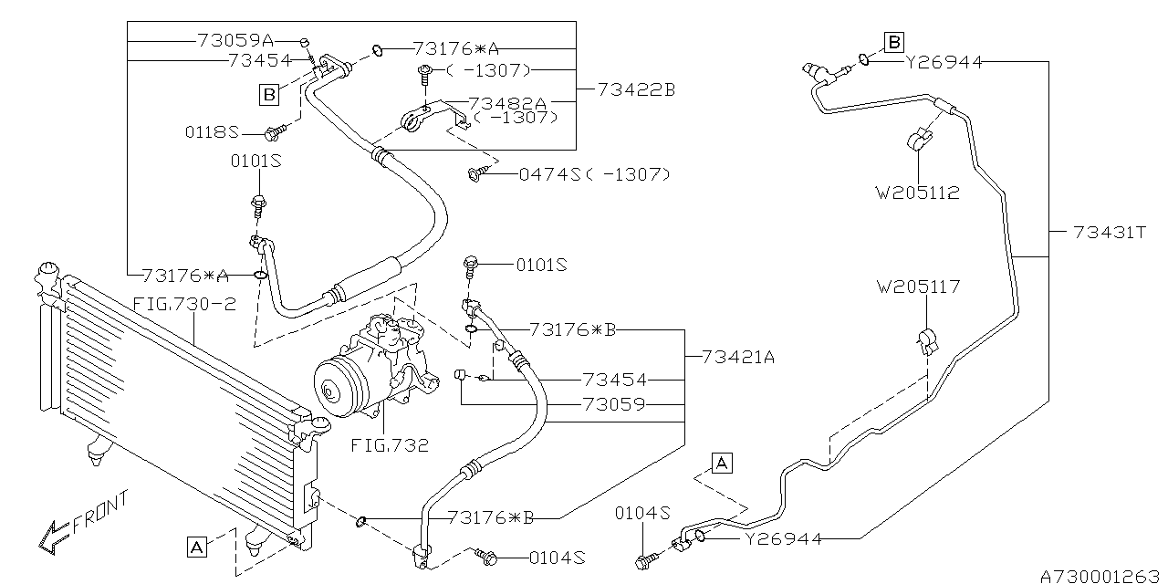 Diagram AIR CONDITIONER SYSTEM for your 2001 Subaru WRX   