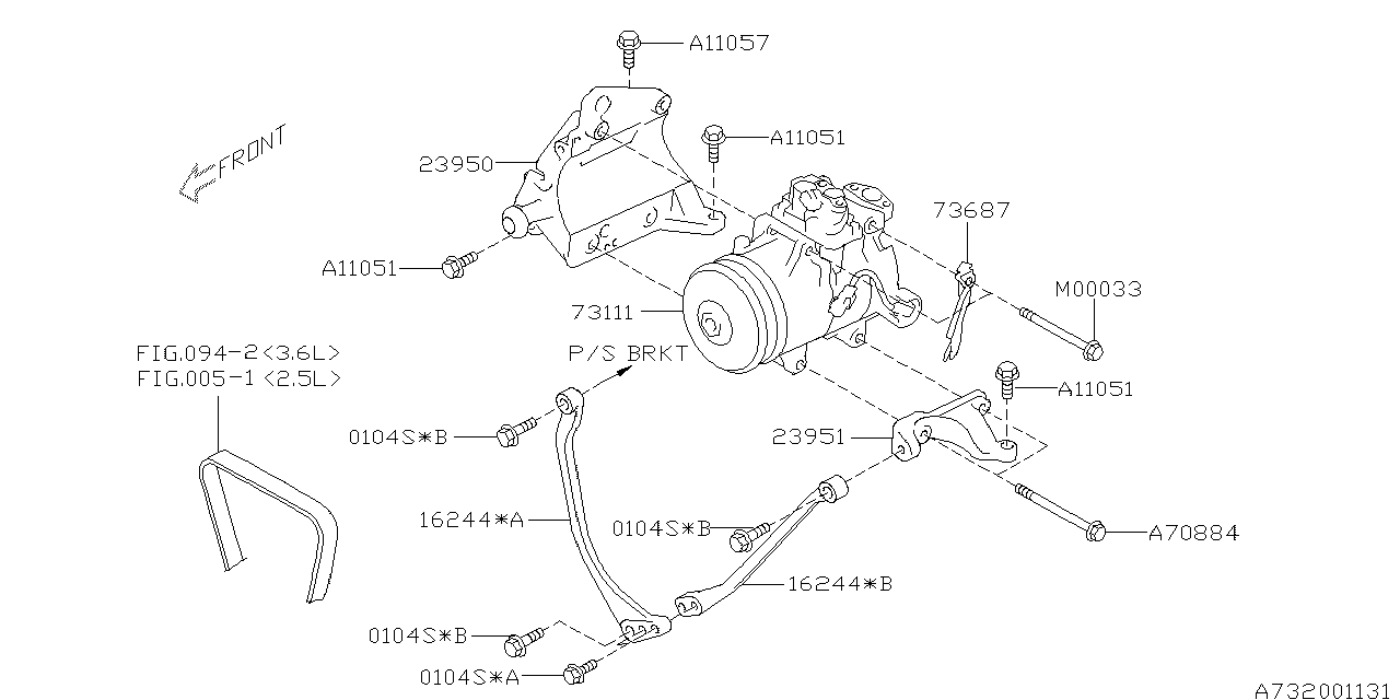 Diagram COMPRESSOR for your 2019 Subaru WRX   