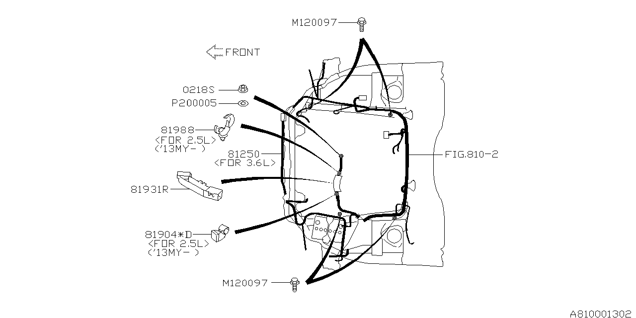 Diagram WIRING HARNESS (MAIN) for your Subaru