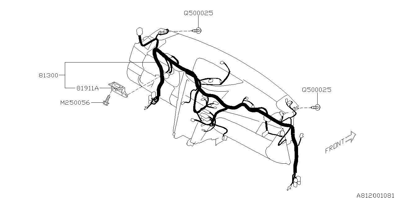 Diagram WIRING HARNESS (INSTRUMENTPANEL) for your 2021 Subaru Legacy   