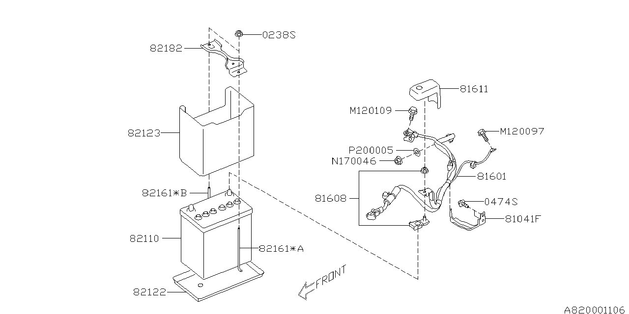 Diagram BATTERY EQUIPMENT for your 2012 Subaru Legacy  R Sedan 