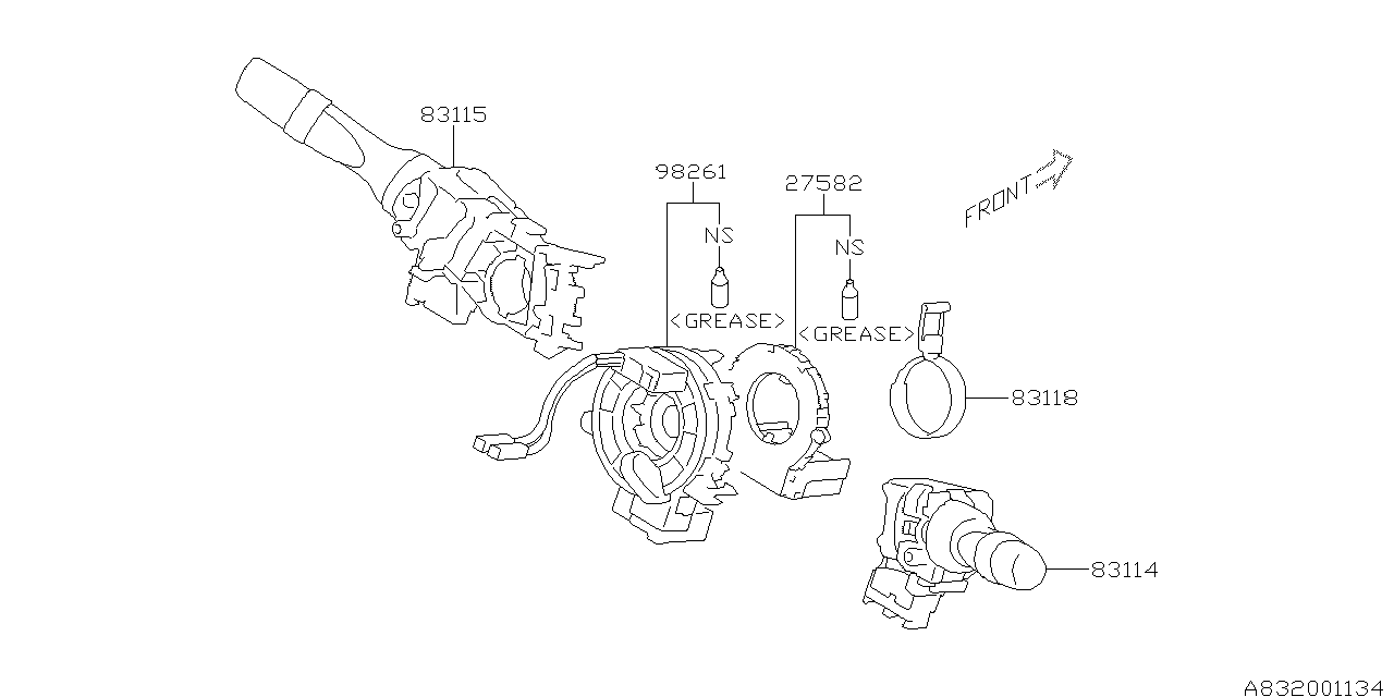 Diagram SWITCH (COMBINATION) for your 2012 Subaru Legacy 2.5L CVT 4WD Sedan 