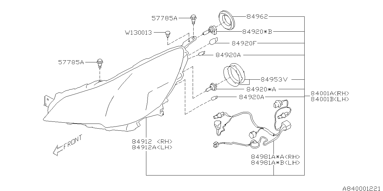 Diagram HEAD LAMP for your 2006 Subaru Tribeca   