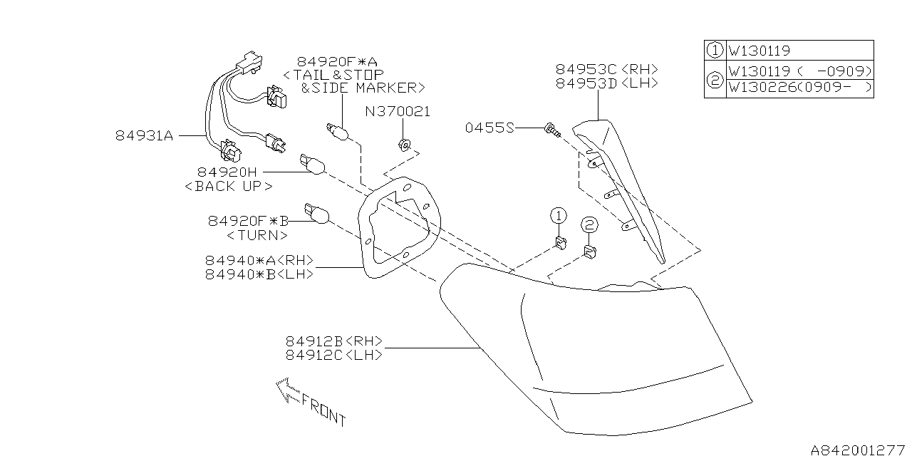 Diagram LAMP (REAR) for your 2004 Subaru Legacy  GT Wagon 