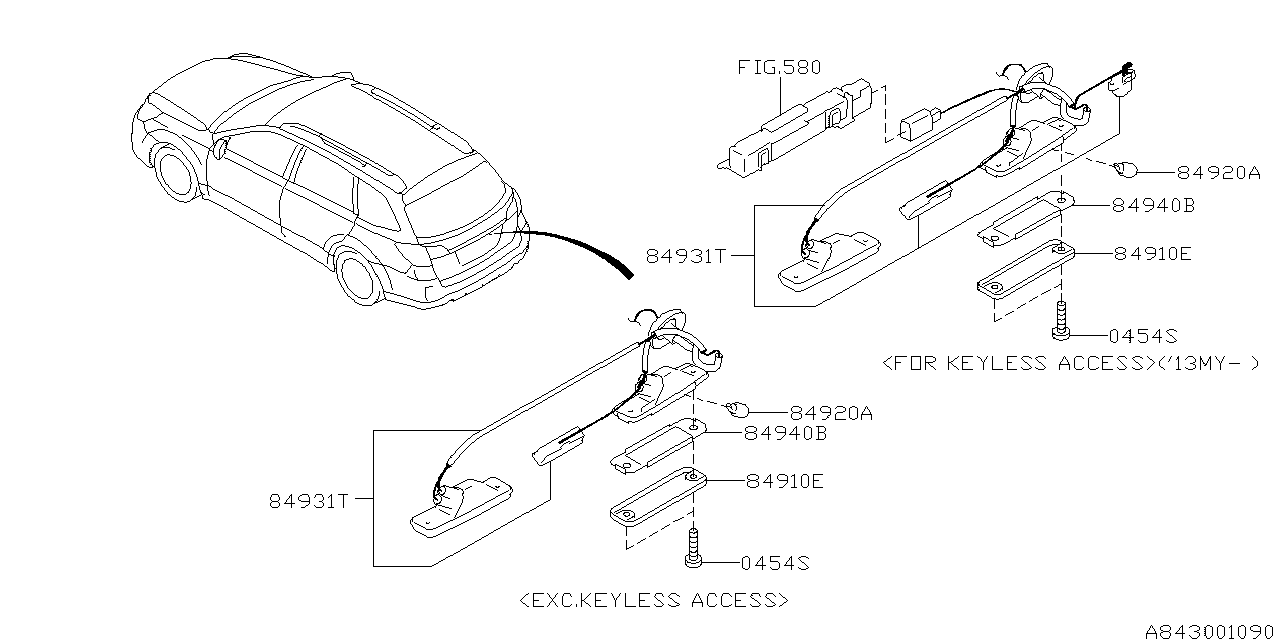 Diagram LAMP (LICENSE) for your 2011 Subaru Outback   