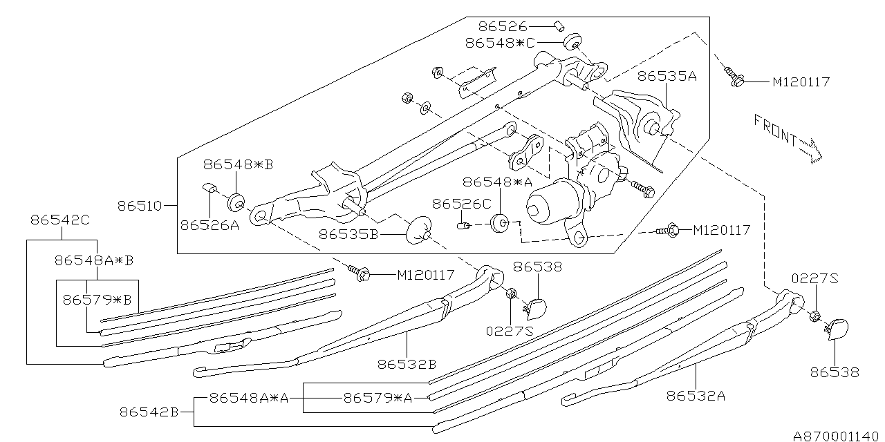 Diagram WIPER (WINDSHILDE) for your 2022 Subaru WRX   