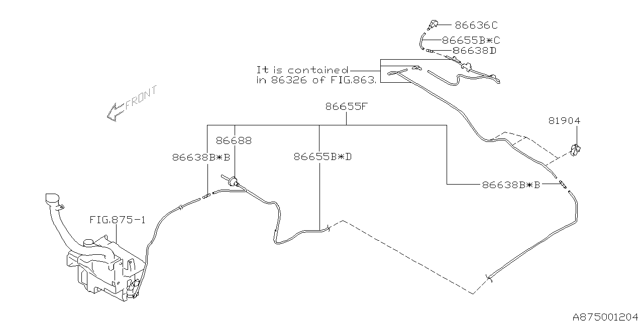 Diagram WINDSHIELD WASHER for your 2014 Subaru WRX   