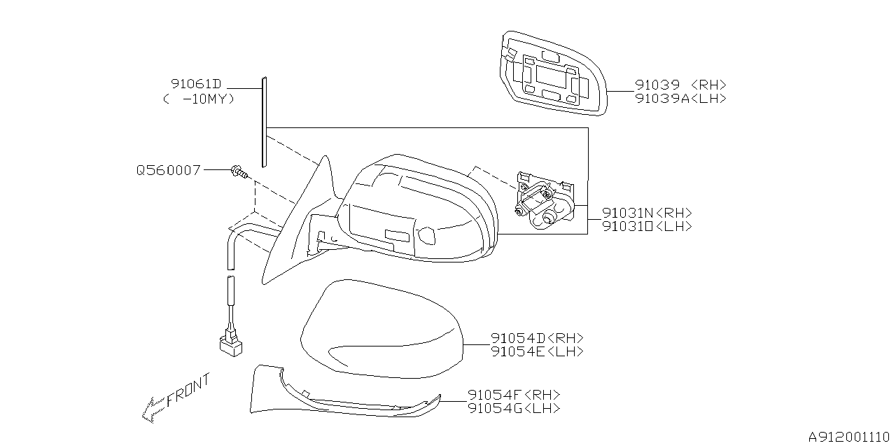 Diagram REAR VIEW MIRROR for your Subaru Legacy  