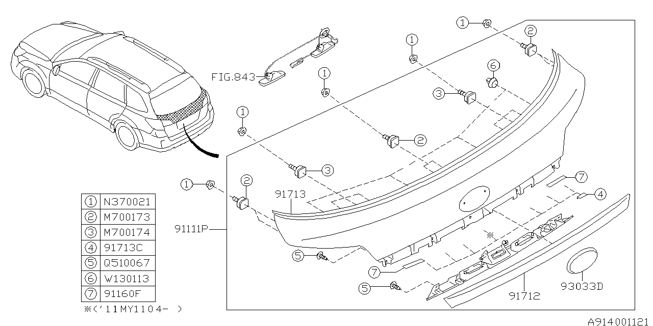 Diagram OUTER GARNISH for your 2023 Subaru Solterra   