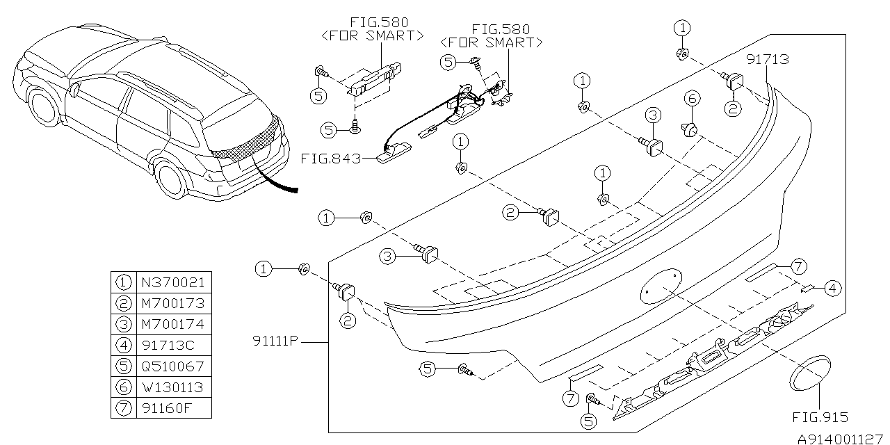 Diagram OUTER GARNISH for your 2018 Subaru BRZ   