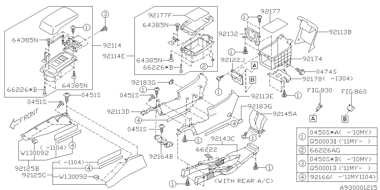 Diagram CONSOLE BOX for your 2013 Subaru Forester   