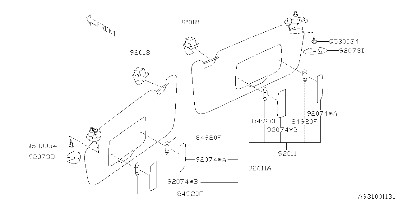 Diagram ROOM INNER PARTS for your 2013 Subaru Impreza   