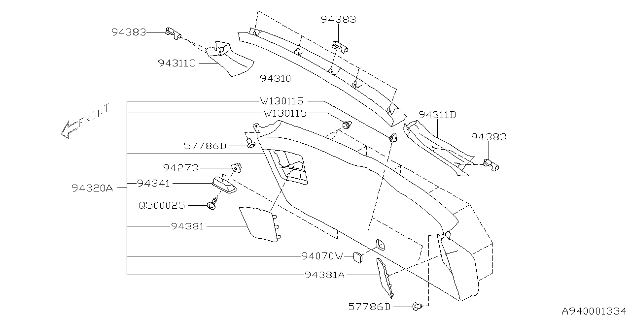 Diagram INNER TRIM for your 2005 Subaru Outback   