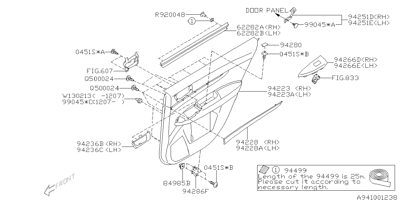 Diagram DOOR TRIM for your 2012 Subaru Legacy  R Premium Sedan 