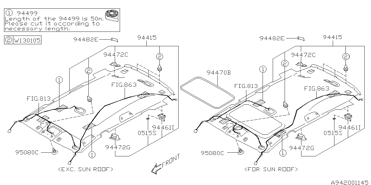 Diagram ROOF TRIM for your 2012 Subaru Impreza  Premium Plus Sedan 