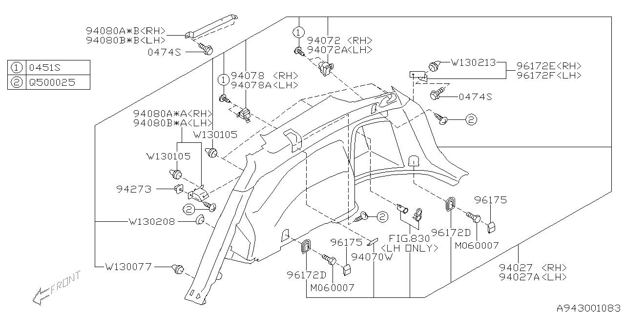 Diagram TRUNK ROOM TRIM for your 2010 Subaru WRX   