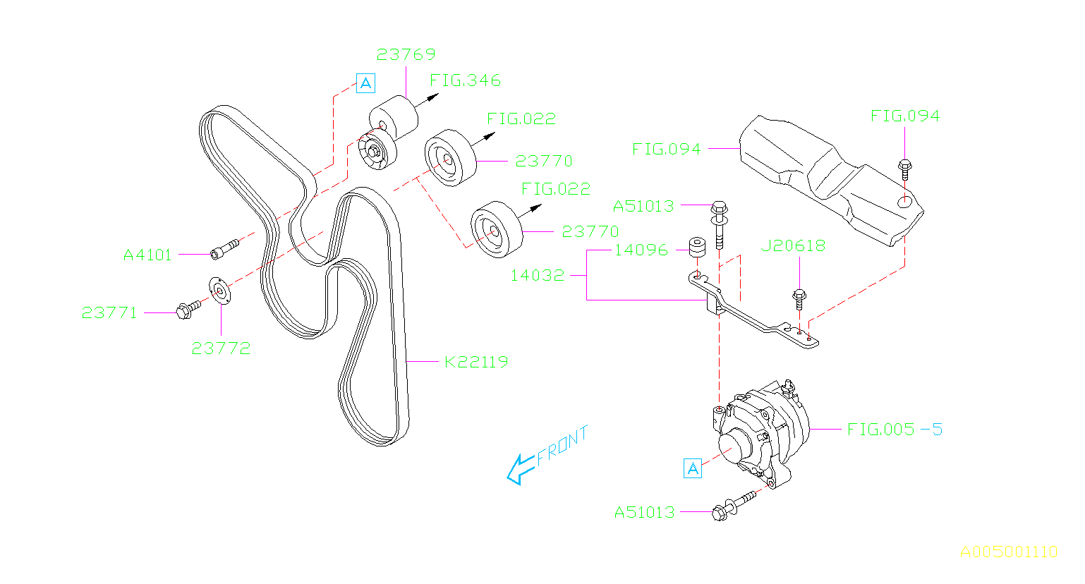 2018 Subaru Impreza Serpentine Belt 23780aa160 Genuine Subaru Part 9519