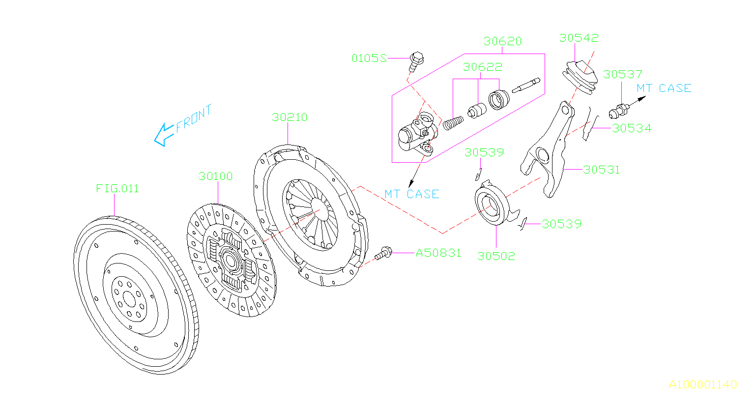 2023 Subaru Outback Clutch Slave Cylinder 30620AA142 Genuine Subaru