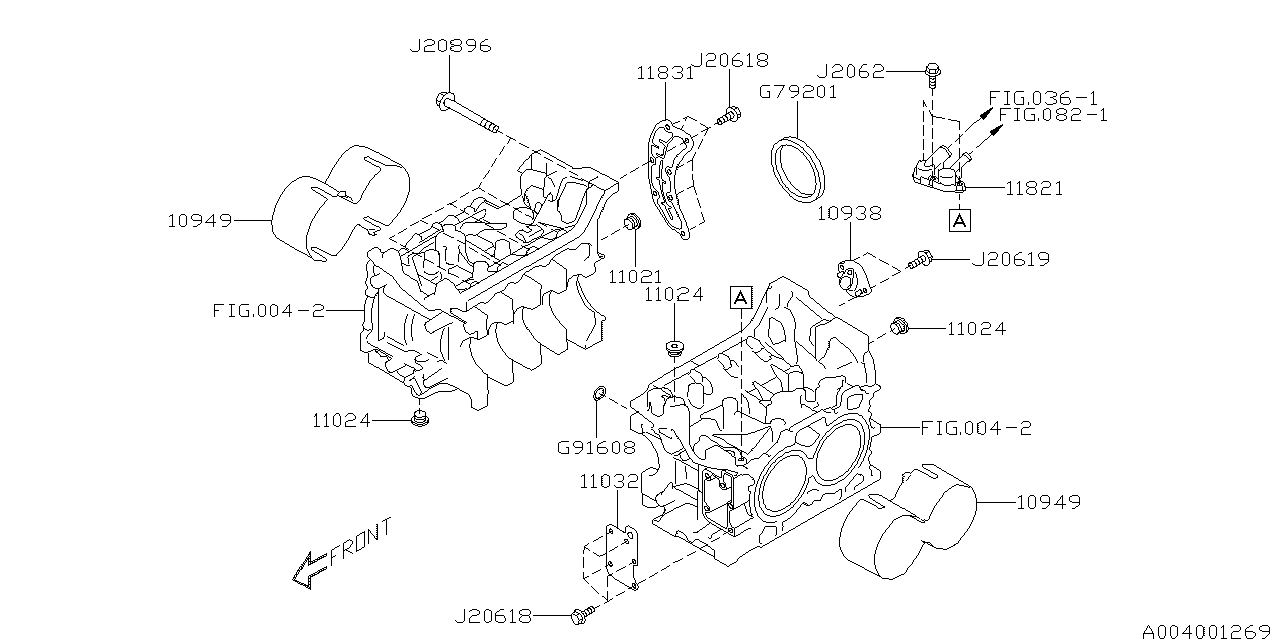 Diagram CYLINDER BLOCK for your 2016 Subaru Crosstrek 2.0L HYBRID CVT Premium 