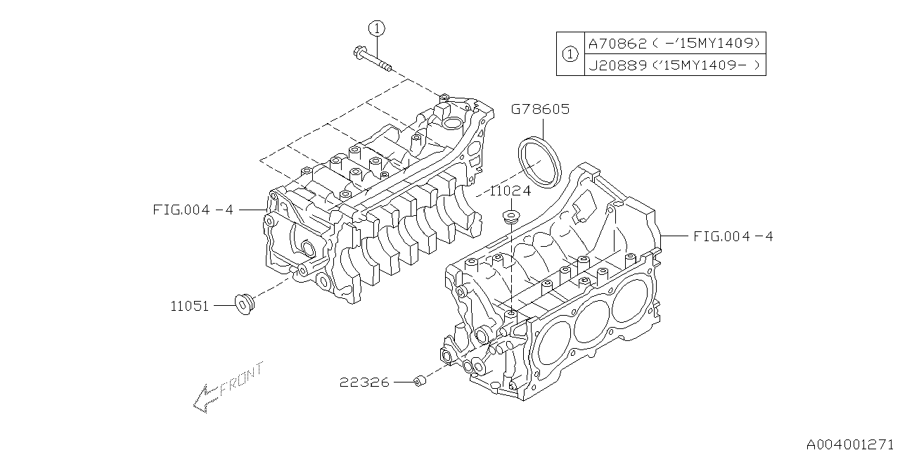 Diagram CYLINDER BLOCK for your 2020 Subaru Crosstrek  Premium 