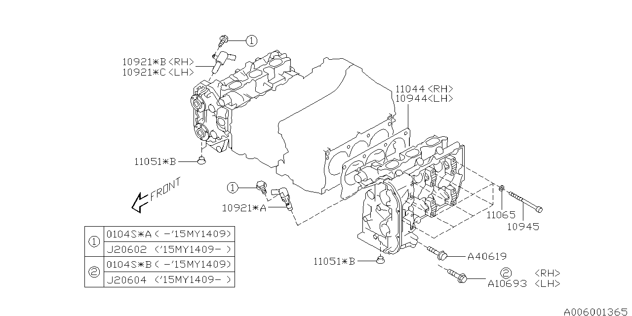 Diagram CYLINDER HEAD for your 2014 Subaru Impreza  Premium Sedan 