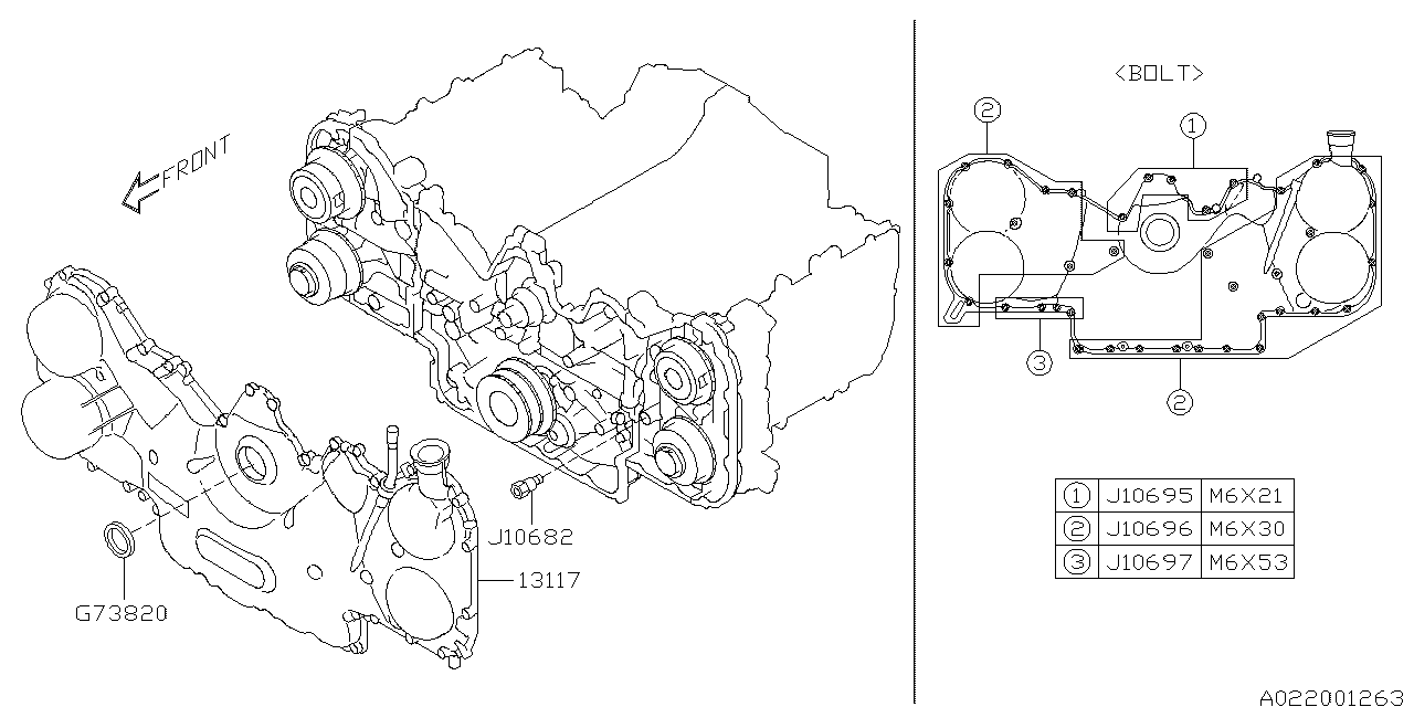 Diagram TIMING BELT COVER for your 2020 Subaru Crosstrek  Premium 