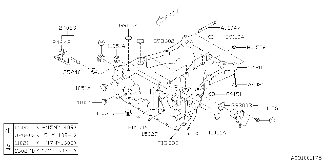 Diagram OIL PAN for your 2010 Subaru Outback  Limited 