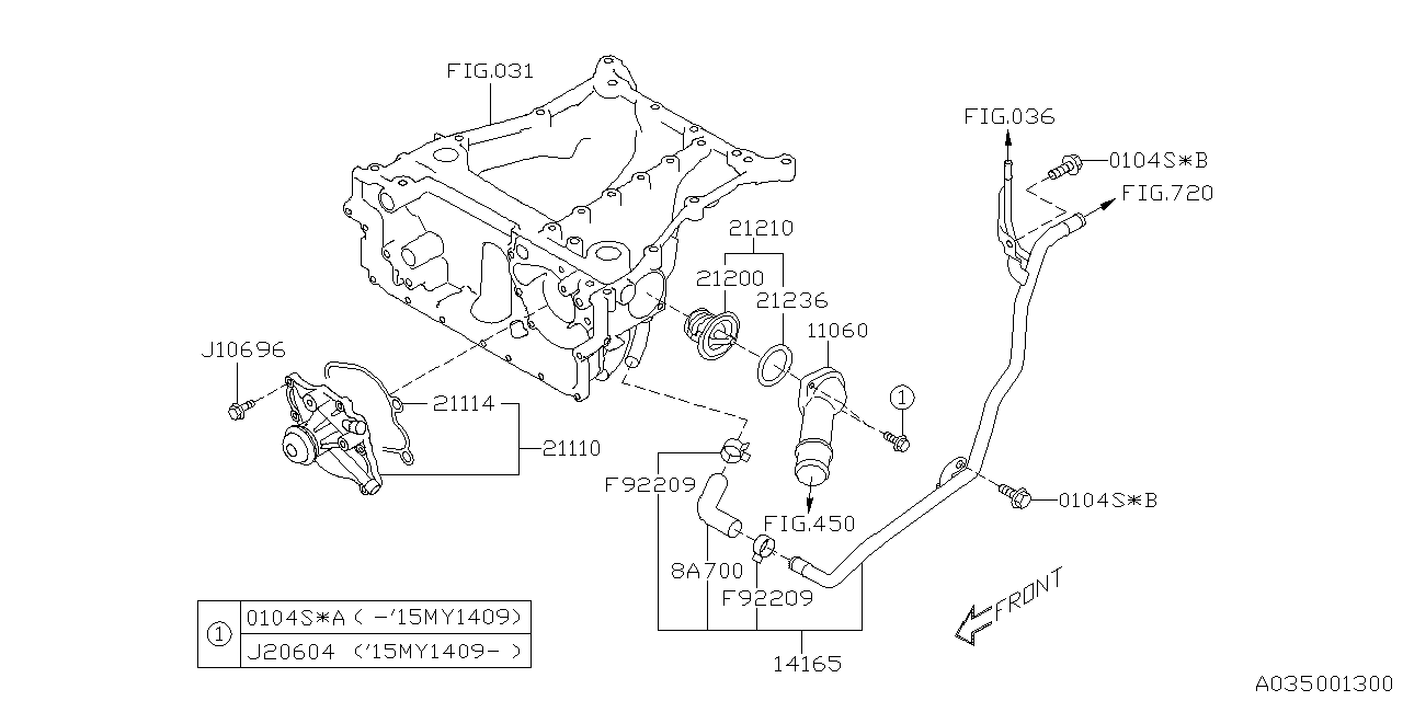 Diagram WATER PUMP for your Subaru