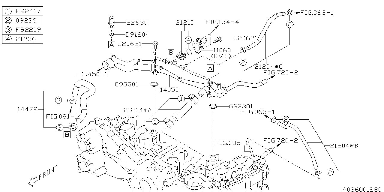 Diagram WATER PIPE (1) for your 2018 Subaru Crosstrek 2.0L CVT Base 